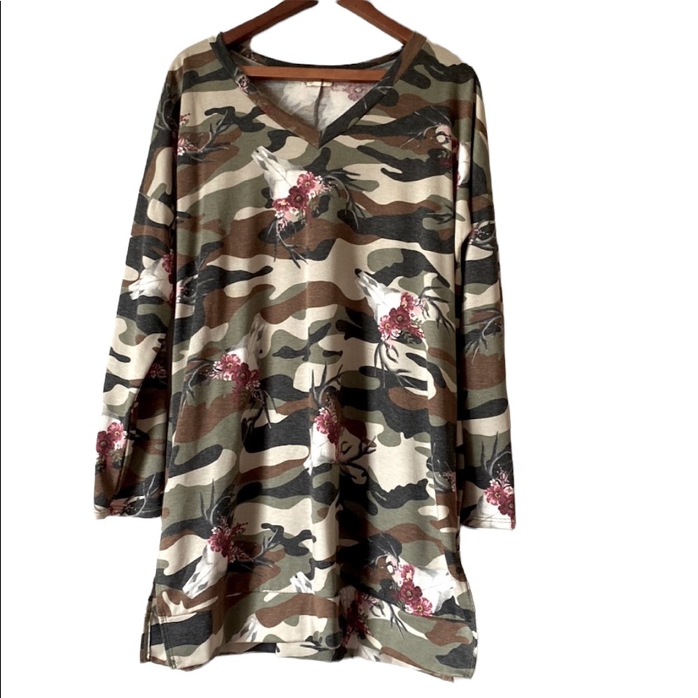 Women’s Sweet Pea Long Sleeved Camouflage Tunic/Dress